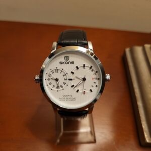 Brand New Skone Silver & White Dual Dial Men's Watch